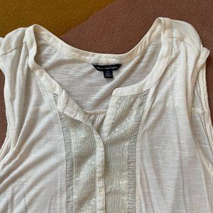 White AE Sequin Detail Tank